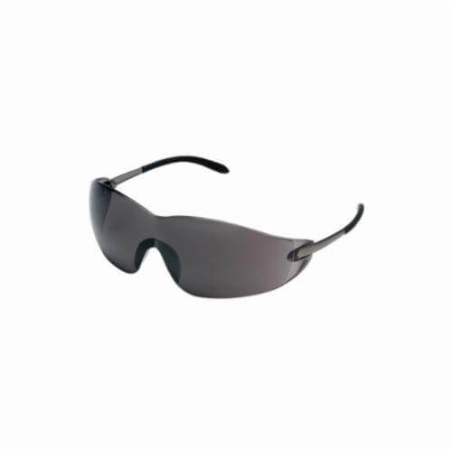 MCR Safety S2112 Blackjack® Plus Safety Glass, Duramass® Hard Coat, Polycarbonate Gray Lens, Polished Chrome Metal Frameless Frame