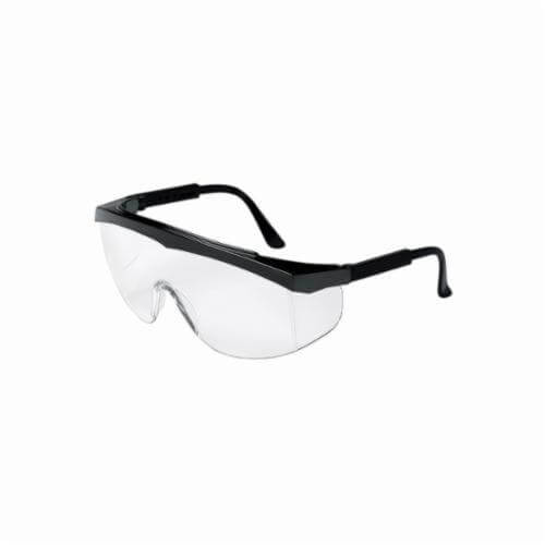 MCR Safety SS110 Stratos® Value Single Lens Safety Glass, Duramass® Hard Coat, Clear Lens, Wrap Around Frame, Black