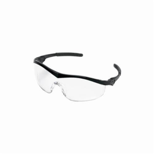 MCR Safety ST110 Storm® Plus Single Lens Safety Glass, Duramass® Hard Coat, Clear Lens, Half Framed Frame, Black