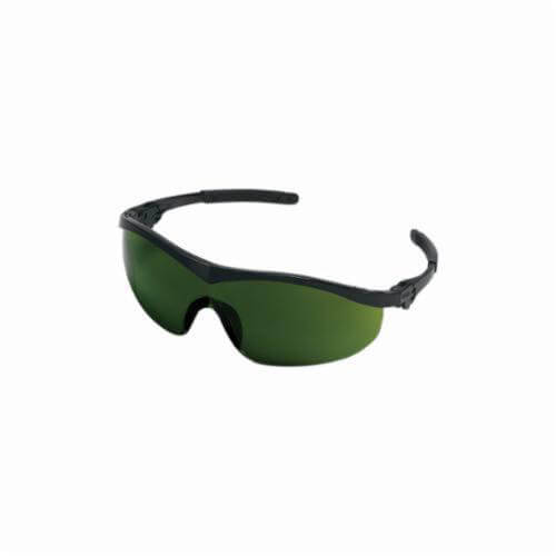 MCR Safety ST1130 Storm® Plus Single Lens Safety Glass, Duramass® Hard Coat, Green Filter 3.0 Lens, Half Framed Frame, Black