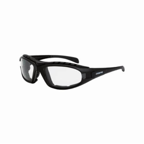 Radians® CrossFire® 2724 AF diamond Back Safety Eyewear, Anti-Fog/Hard Coated, Clear Lens, Full Framed Frame, Matte Black, EVA Foam Lined Frame, Polycarbonate Lens