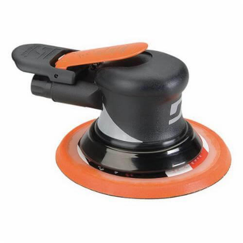 Dynabrade® Dynorbital® Supreme 56894 Central Vacuum Palm Style Random Orbital Sander, 6 in Round Pad, 18 scfm Air Flow, 90 psi