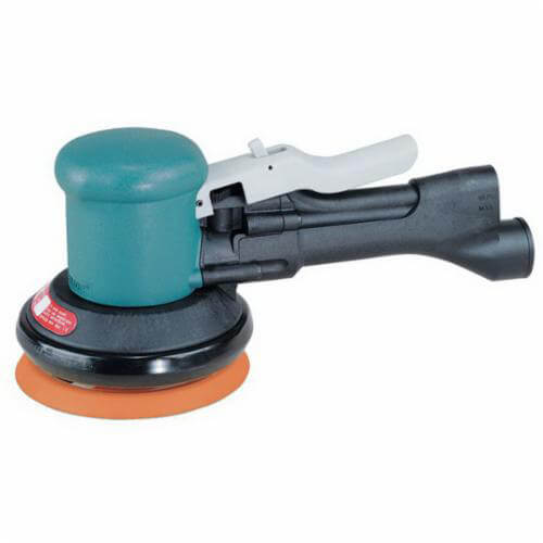 Dynabrade® Dynorbital® 58400 Non-Vacuum Two-Hand Random Orbital Sander, 5 in Round Pad, 23 scfm Air Flow, 90 psi