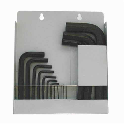 Eklind® 10515 Hex-L® Short Key Set with Metal Box, 15 pc, 0.7 to 17 mm Hex, L-Handle, ANSI B18.3, Alloy Steel, Black Oxide