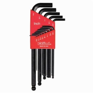 Eklind® 13213 Ball-Hex-L™ Long Key Set with Holder, 13 pc, 0.05 to 0.375 in Hex, Torx® Drive, L-Handle, ANSI B18.3, Black Oxide