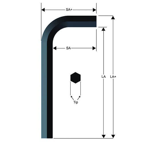 Eklind® 15201 Hex-L® Hex Key, Hex Drive, L-Handle Handle, ANSI B18.3, Alloy Steel, Black Oxide
