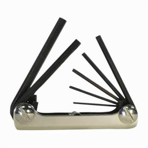 Eklind® 21171 Classic Short Key Set, 7 pc, 1.5 to 6 mm Hex, Fold-Up Handle, Alloy Steel, Black Oxide