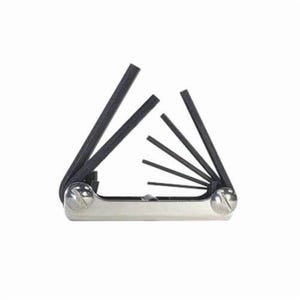 Eklind® 21172 Classic Short Key Set, 7 pc, 2 to 8 mm Hex, Torx® Drive, Fold-Up Handle Handle, ANSI B18.3, Black Oxide