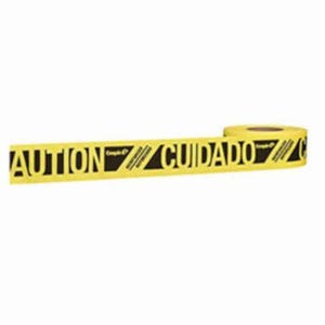Empire® 76-0600 Reinforced Barricade Tape, Yellow, 500 ft L x 3 in W, CAUTION/CUIDADO Legend, Plastic