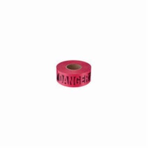 Empire® 76-0604 Reinforced Barricade Tape, Red, 500 ft L x 3 in W, DANGER/PELIGRO Legend, Plastic