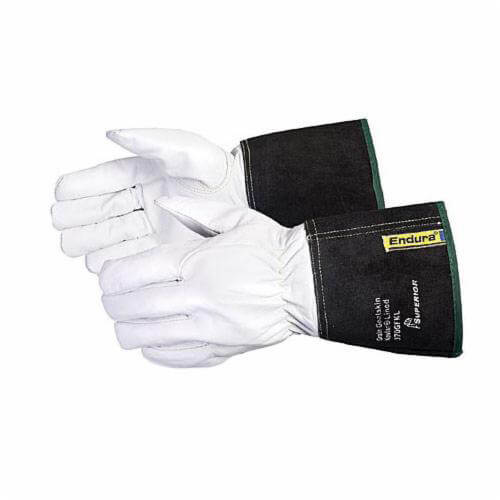 Superior Glove® 370GFKLL Endura® Precision Arc MIG/TIG Welding Gloves, L, Goat Skin/Cowhide Cuff/Kevlar®, Gauntlet/Knit Wrist Cuff