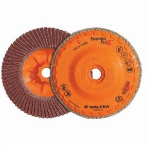 Walter Surface Technologies Enduro-Flexâ„¢ 06B456 06-B Close Spin-On Coated Flap Disc, 4-1/2 in dia Disc, 60 Grit, Medium