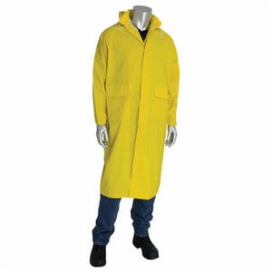 PIP® 201-300M Base35™ 2 pc Premium Waterproof Rain Coat, Unisex, M, Yellow, Corduroy/Polyester/PVC, Resists: Chemical and Water