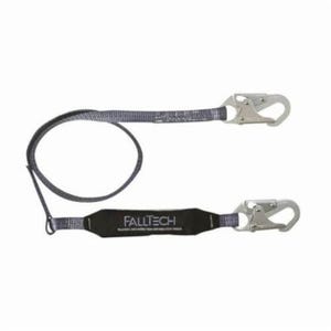 FallTech® 8256 ViewPack™ Shock Absorbing Lanyard, 310 lb Load, 6 ft L, Polyester Line, 1 Legs, Snap Hook Anchorage Connection