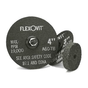 FlexOvit® High Performance™ F0459 Grinding Wheel, 4 in dia x 1/4 in Thick, 3/8 in Center Hole, A36Q Grit, Aluminum Oxide Abrasive