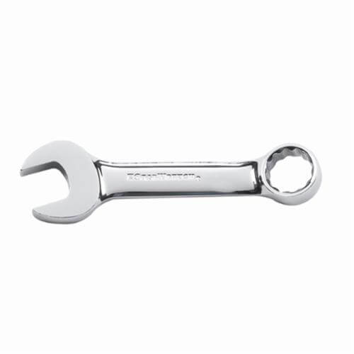 GearWrench® 81626 Combination Wrench, Open End Stubby Length, Imperial, 1/2 in Wrench Opening, 12 Points, 4.268 in OAL, 15° Offset