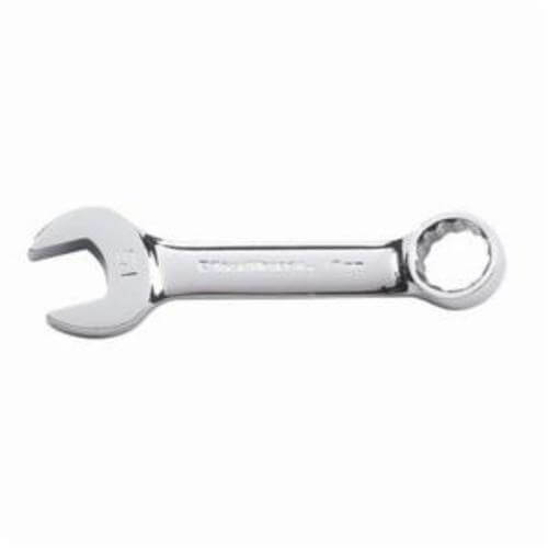 GearWrench® 81640 Combination Wrench, Open End Stubby Length, Metric, 16 mm Wrench Opening, 12 Points, 4.862 in OAL, 15° Offset
