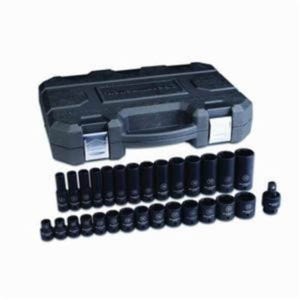 GearWrench® 84925N Impact Socket Set, ASME B107.2/B107.33M, 6 Points, 3/8 in Drive, 29 pc, Included Socket Size: 8 to 22 mm