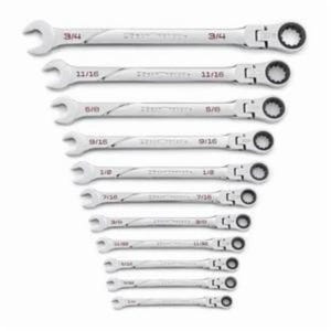 GearWrench® 86247 120XP™ Combination Wrench Set, Extra Long/Standard Length Ratcheting Universal, Imperial, 1/4 to 3/4 in, 11 pc