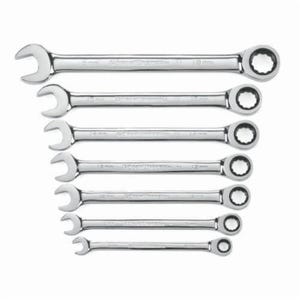 GearWrench® 9417 Long Length Ratcheting Combination Wrench Set, Metric, 7 pc, 8 to 18 mm, Bright/Full Polished Chrome