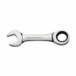GearWrench® 9501DD Combination Wrench, Open End Stubby Length, Imperial, Ratcheting Wrench, 7/16 in Wrench Opening, 12 Points