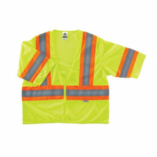 Ergodyne® GloWear® 22185 8330Z 2-Tone Vest, L/XL, Lime, Polyester Mesh, Zipper Closure, 1 Pockets, ANSI Class: Class 3, ANSI/ISEA 107-2015 Type R