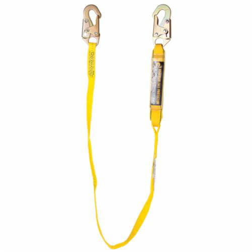 Guardian® 01230 External Shock Lanyard, 130 to 310 lb Load Capacity, 6 ft L, Nylon/Polyester Line, 2 Legs, Snap Hook Anchorage Connection