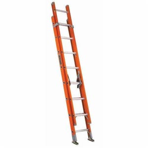 Louisville® FE3216 D-Rung Type IA Extension Ladder, 16 ft OAL, ANSI Code: A14.5, 300 lb Load, 12 in Adjustable Increments