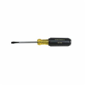 Klein® 602-4DD Keystone Demolition Screwdriver, 1/4 in Cabinet Point, 4 in Round Shank, 9 in OAL, Acetate Handle, Polished Chrome