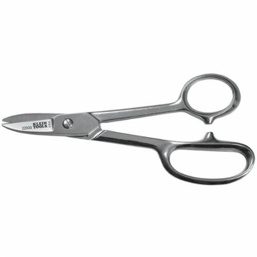 Klein® 22000 High Leverage Utility Snip, 1-3/4 in Length of Cut, Nickel Chrome Plated Steel Blade, Nickel Chrome Plated Steel Handle