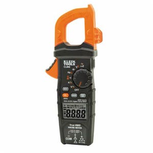 Klein® CL800 AC Auto-Ranging Low Impedance Mode Auto Off Digital Clamp Meter, 1000V AC/DC, 600 A, 60 MOhm, 50 to 400 Hz