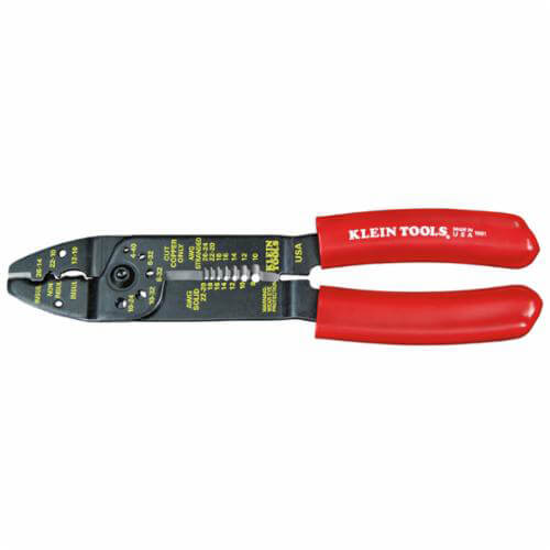 Klein® 1001 Multi-Tool Electrician's Wire Stripper/Cutter, 22 to 8 AWG Stranded, 26 to 10 AWG Cable/Wire, 7 to 8 mm Shearing