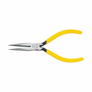 Klein® D307-51/2C Slim Long Nose Plier, Knurled Steel Jaw, 1.688 in L x 1/2 in W Jaw, 5-5/8 in OAL, 1/32 in W Tip