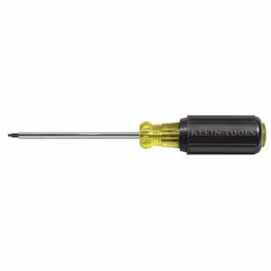 Klein® Cushion-Grip® 663 Screwdriver, #3 Square Recessed Point, Steel Shank, 8-1/4 in OAL, Acetate Handle, Polished Chrome