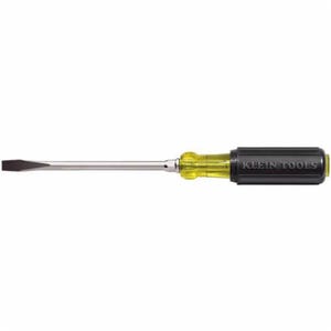 Klein® 602-6 Keystone Screwdriver, Heavy Duty, Cushion-Grip®, 5/16 in Point, 6 in Round Steel Shank, 10.938 in OAL, Rubber Handle