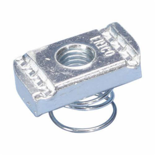 nVent Caddy® SPRC0025EG Strut Nut with Spring, 1/4 in Thread, 3:1 Static Load Safety Factor, 6 ft-lb Torque