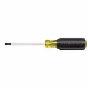 Klein® 603-4 Screwdriver, Cushion-Grip®, #2 Phillips® Point, 4 in Round Steel Shank, 8-1/4 in OAL, Acetate Handle, Polished Chrome