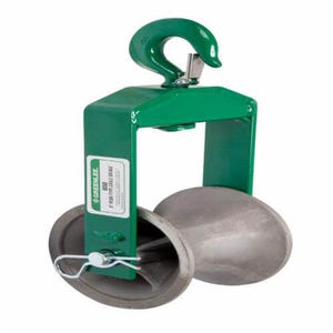 Greenlee® 650 Hook Sheave, 4,000 lb, 6 in Sheave OD, Aluminum Alloy/Forged Steel, 1-1/2 in Minimum Radius