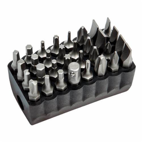 Klein® 32526 Magnetic Tamper Proof Screwdriver Bit Set, 32 pc, Heat Treated Steel