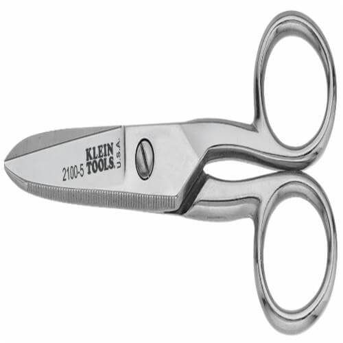 Klein® 2100-5 Electrician's Scissor, 1-7/8 in L of Cut, 5-1/4 in OAL, Steel Blade