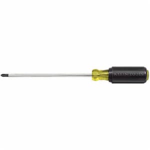 Klein® 603-6 Screwdriver, Cushion-Grip®, #3 Phillips® Point, 6 in Round Steel Shank, 11 in OAL, Plastic Handle, Polished Chrome