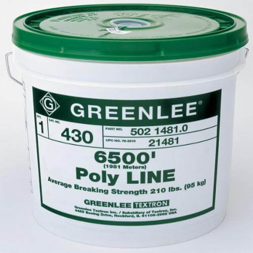 Greenlee® 430 Spiral Wrap Pull Line 1-Ply, 210 lb Tensile, 6500 ft L, Poly Fiber, for Use with Power Fishing System
