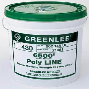 Greenlee® 430 Spiral Wrap Pull Line 1-Ply, 210 lb Tensile, 6500 ft L, Poly Fiber, for Use with Power Fishing System