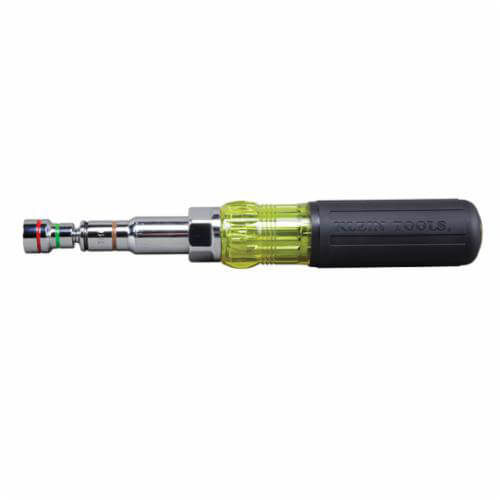 Klein® 32807MAG 7-in-1 Multi-Bit Nut Driver, 1/4 in, 5/16 in, 11/32 in, 3/8 in, 1/2 in, 7/16 in, 9/16 in, Black Cushion Grip Handle