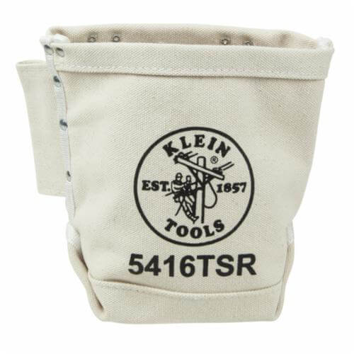 Klein® 5416TSR Tunnel Connection Bull Pin and Bolt Bag, 1 pocket, #4 Canvas, Natural, up to 3 in Capacity