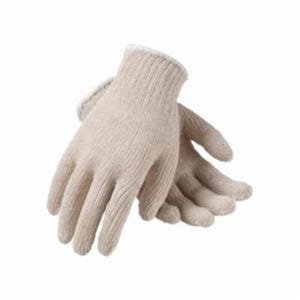 PIP® 35-C104/L Standard Weight Gloves, Knit Work, L, Cotton/Polyester, Natural, Knit Wrist Cuff, Bright Coating, Unlined