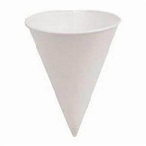 Igloo® 25010 Rolled Rim Cup, 4.25 oz Capacity, Conical Shape, Paper, White