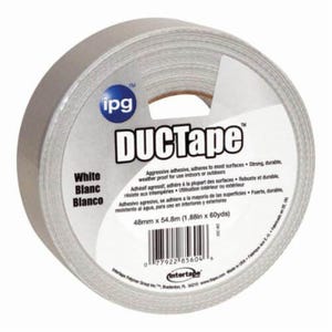 ipg® 75660 AC20 Colors Utility Grade Duct Tape, 54.8 m L x 48 mm W, 9 mil Thick, Natural Rubber/Resin Adhesive, White