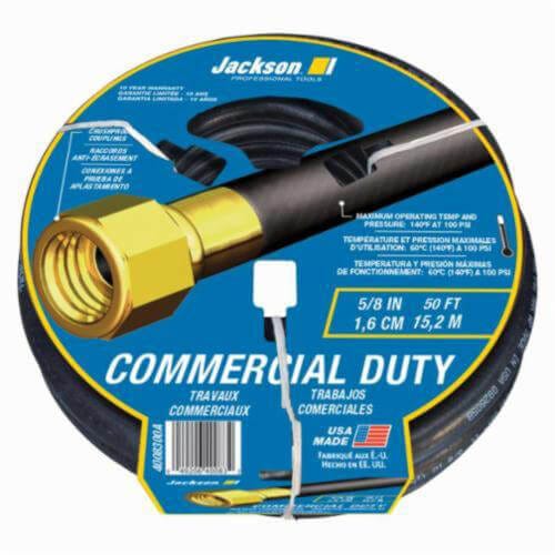 Jackson® 4008300A Heavy Duty Commercial Duty Hose, 5/8 in Nominal, 50 ft L, 100 psi Working, Brass/Rubber