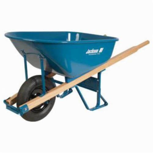 Jackson® M6FFBB Heavy Duty Contractor Wheelbarrow with Flat Free Tire, 6 cu-ft, 1 Wheels, Flat Free Tire with Ball Bearing, Steel Tray